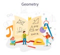 Geometry school subject. Abstract task with mathematical calculation. Royalty Free Stock Photo