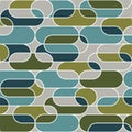 Horizontal oval geometry seamless pattern in vintage 70s style.