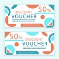 Geometry voucher template. Universal white flyer for business. Clean design for department stores, business. Abstract background