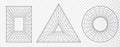 Geometry wireframe grid isolated. 3D abstract rave style psychedelic retro futuristic design element. Y2k futuristic