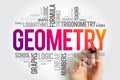 Geometry word cloud collage, education concept background Royalty Free Stock Photo