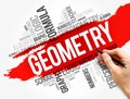 Geometry word cloud collage, education concept