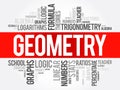 Geometry word cloud collage, education concept background Royalty Free Stock Photo