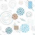 Abstract floral geometric pattern in turquoise and brown colors Royalty Free Stock Photo