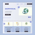 Geophysical flat landing page website template. Innovative engineering, planning, mechanical. Web banner with header