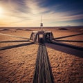 The Pulse of the Desert: Geophysical Telemetry Station Royalty Free Stock Photo