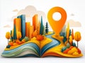 a geophysics icon on a map Royalty Free Stock Photo