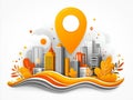 a geophysics icon on a map Royalty Free Stock Photo