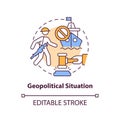 Geopolitical situation concept icon