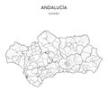 Geopolitical Vector Map of Andalusia, Spain, 2022 Royalty Free Stock Photo
