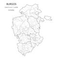 Geopolitical Vector Map of the Province of Burgos as of 2022