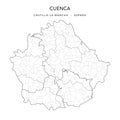 Geopolitical Vector Map of the Province of Cuenca as of 2022