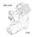 Geopolitical Vector Map of the Republic of Ireland (Eire) Royalty Free Stock Photo
