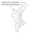 Geopolitical Vector Map of the Valencian Community as of 2022