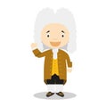 Georg Friedrich HÃÂ¤ndel cartoon character. Vector Illustration.