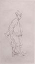 1825-1852 George Chinnery Pencil Sketch Chinese Figure Drawing Portuguese Macao Vintage Treasure Painting Macau Antique Arts Print