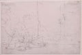 1835 George Chinnery Pencil Sketch Macau Praia Grande Landscape Fortress Drawing Portuguese Macao Vintage Antique Print