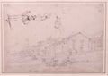 1847-1848 George Chinnery Pencil Sketch Macau Praia Grande Landscape Fortress Drawing Portuguese Macao Vintage Antique Print Royalty Free Stock Photo