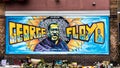 George Floyd mural artwork in Minneapolis, Minnesota after the black lives matter protests and riots.