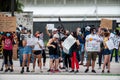 George Floyds death by police brutality protest Black Lives Matter at Downtown Miami FL USA Royalty Free Stock Photo