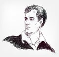 George Gordon Lord Byron vector sketch portrait