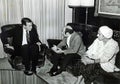 George H.W. Bush Engages Views with Natan Sharansky and Avital Shaaransky in Jerusalem in 1986 Royalty Free Stock Photo