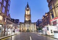 George Street towards St. George\'s Tron Church, the Church of Scotland, located in the city centre, at Nelson Mandela Place Royalty Free Stock Photo