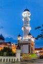 GEORGE TOWN, MALAYSIA - MARCH 20, 2018: Minaret of Kapitan Keling Mosque in George Town, Penang, Malays