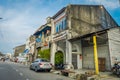 George Town, Malaysia - March 10, 2017: Streetscape view of buildings and daily life of the second largest city in