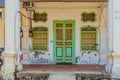 Traditional chinese shophouse architecture in George Town Malaysia Royalty Free Stock Photo