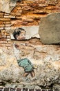 George Town Penang Malaysia aged graffito of boy July 2015 Royalty Free Stock Photo