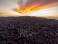 Aerial view beauty sunset over the Georgetown in dusk hour