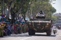 Soldier drive tank during national parade at Esplanade.