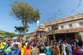 Hindu devotees gather at Nattukkottai Chettiar Temple Royalty Free Stock Photo