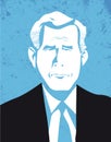 George W Bush, former america president, vector illustrations