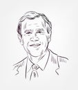 George Walker Bush usa president vector sketch portrait