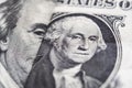 George Washington and Benjamin Franklin on dollar bills close-up Royalty Free Stock Photo