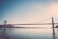 George Washington Bridge from Fort Lee Historic Park Royalty Free Stock Photo