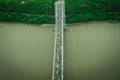 George Washington Bridge New York City aerial view, huge bridge in New York city from above Royalty Free Stock Photo