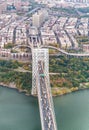 George Washington Bridge, New York City from the sky Royalty Free Stock Photo