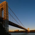 George Washington Bridge at sunrise. Royalty Free Stock Photo