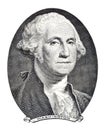 George Washington close-up. portrait of US president. Royalty Free Stock Photo