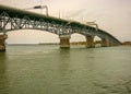 Highway over the York River connects Yorktown with other parts of Virginia, USA Royalty Free Stock Photo