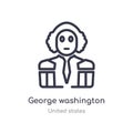 george washington outline icon. isolated line vector illustration from united states collection. editable thin stroke george