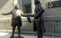 George Washington presents his Masonic Apron to Benjamin Franklin, sculpture at the Masonic Temple, Philadelphia, PA