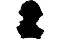 George Washington silhouette isolated on white background. Royalty Free Stock Photo