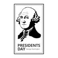 George Washington silhouette to Happy Presidents Day - National american holiday. Vector illustration isolated on white background Royalty Free Stock Photo