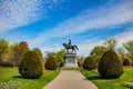 George Washington Statue in Boston public park in summer. Royalty Free Stock Photo