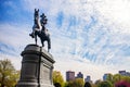 George Washington Statue in Boston public park in summer. Royalty Free Stock Photo