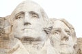 George Washington and Thomas Jefferson on Mount Rushmore Royalty Free Stock Photo